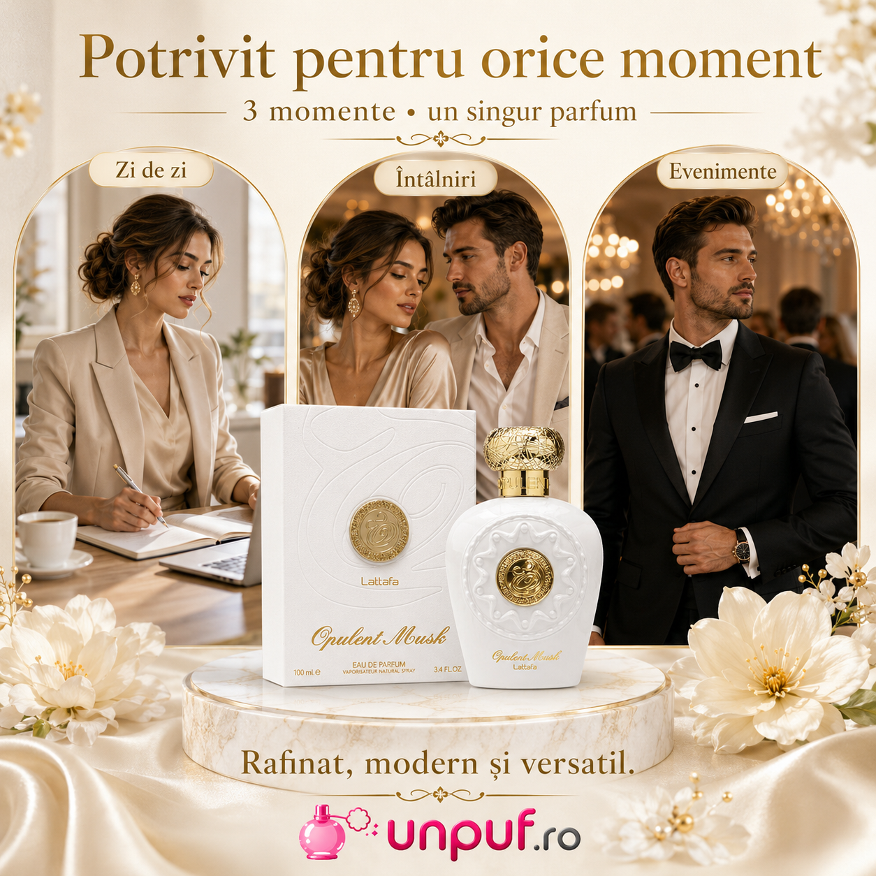 Parfum Opulent Musk Lattafa potrivit pentru zi de zi birou &icirc;nt&acirc;lniri și evenimente